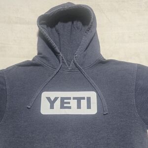 Yeti Logo Pullover Hoodie Blue-Gray Men's Sz M Yeti Coolers Camping Outdoors